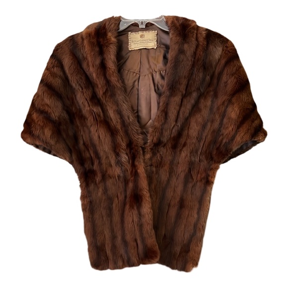 Dunlap Clothes Shop Cincinnati Vintage Mahogany Mink Fur Stole Medium Large - Picture 1 of 14